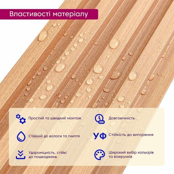 Рейка декоративна WPC стінова 3000х165х23мм Вільха SW-00001539 SW-00001539 фото