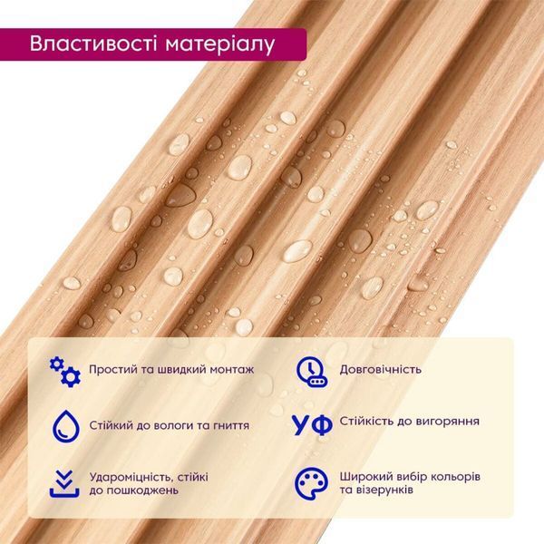 Рейка декоративна WPC стінова 3000х165х23мм Світлий дуб SW-00001854 SW-00001854 фото