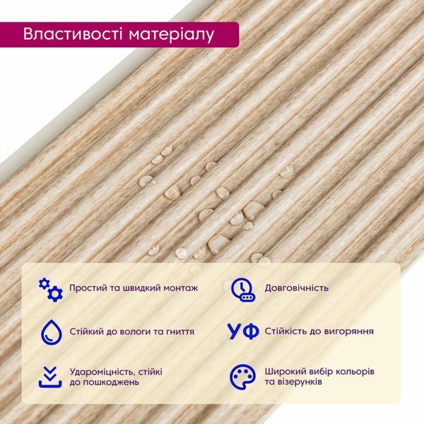 Рейка декоративна WPC стінова 110х10х2900мм SW-00003025 SW-00003025 фото
