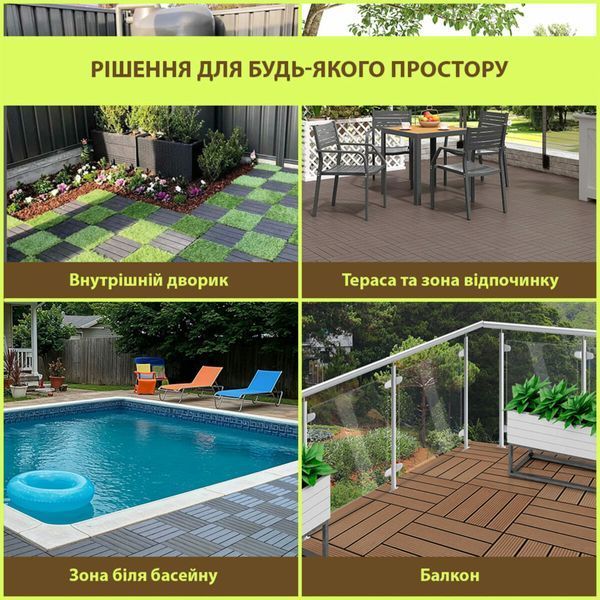 Композитна плитка ДПК 300х300х23мм Тик (D) SW-00001712 SW-00001712 фото
